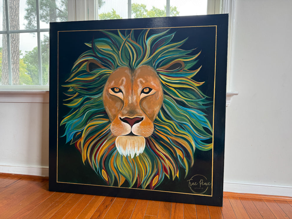 Lion of Judah - Original Acrylic Painting, 36x36