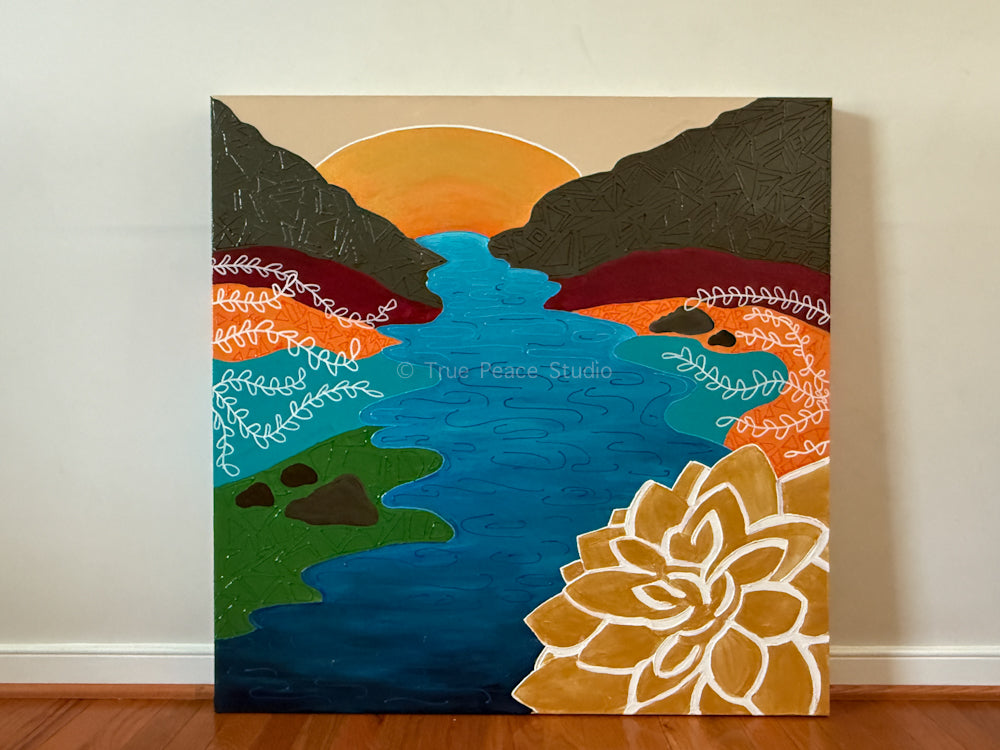 Living Water - Original Acrylic Painting, 36x36
