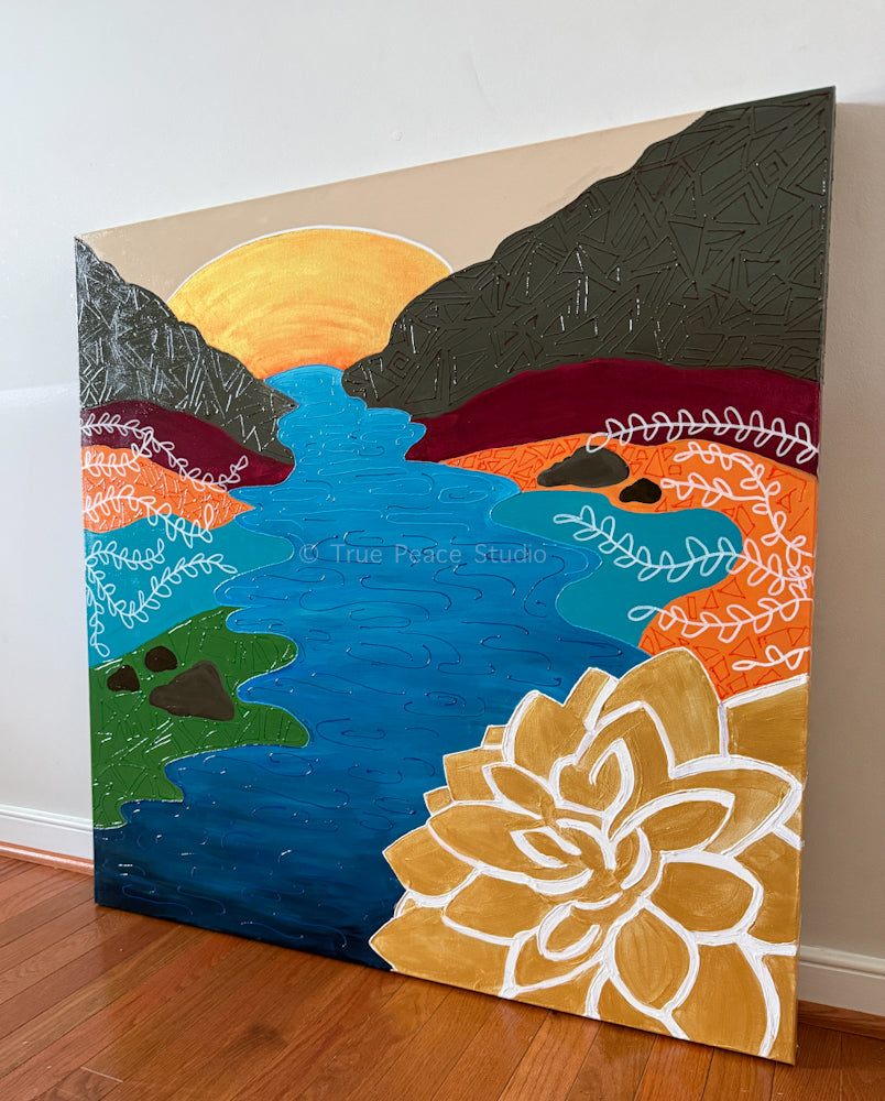 Living Water - Original Acrylic Painting, 36x36
